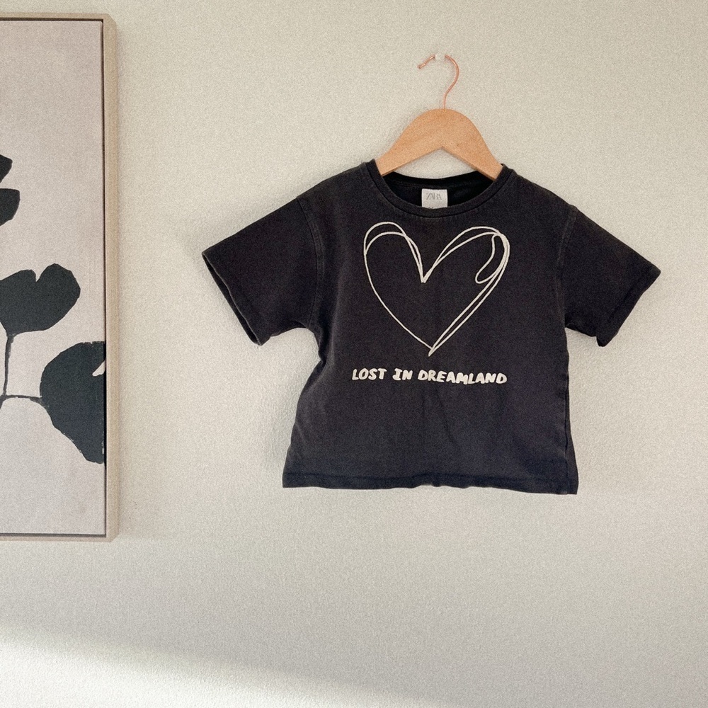 Zara Black Dreamland Heart Kids Tee